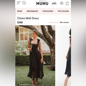Show me your Mumu Claire Midi Dress Black Luxe Satin